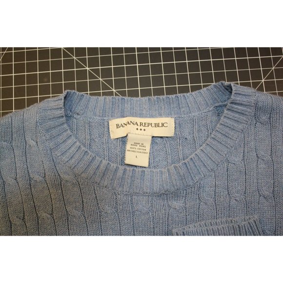 Banana Republic Cable knit sweater (Large) Light Blue - Picture 9 of 12